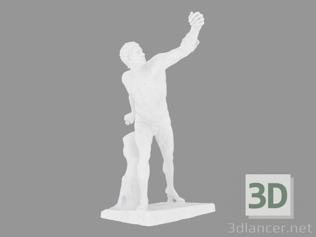 modèle 3D Sculpture en marbre Gladiateur Borghese - preview
