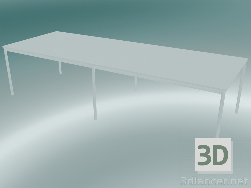 3d model Mesa rectangular Base 300x110 cm (Blanco) - vista previa