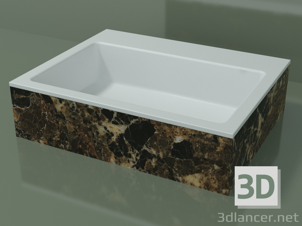 3D modeli Tezgah üstü lavabo (01R131302, Emperador M06, L 60, P 48, H 16 cm) - önizleme