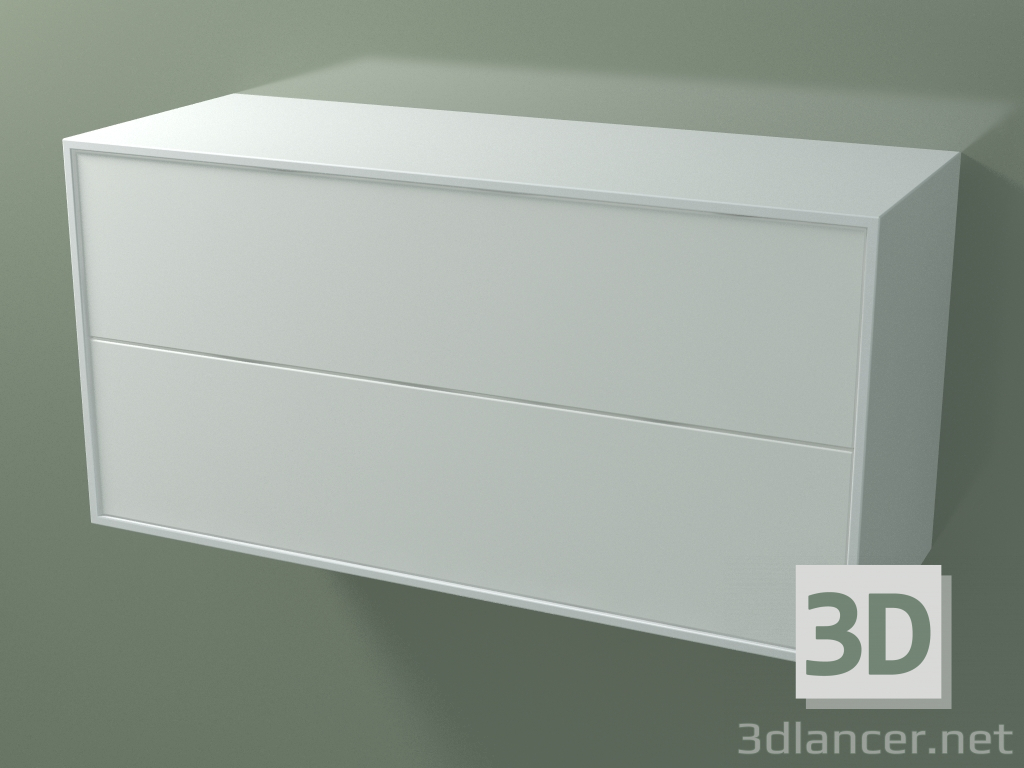 3d model Cajón doble (8AUDCA01, Glacier White C01, HPL P01, L 96, P 36, H 48 cm) - vista previa