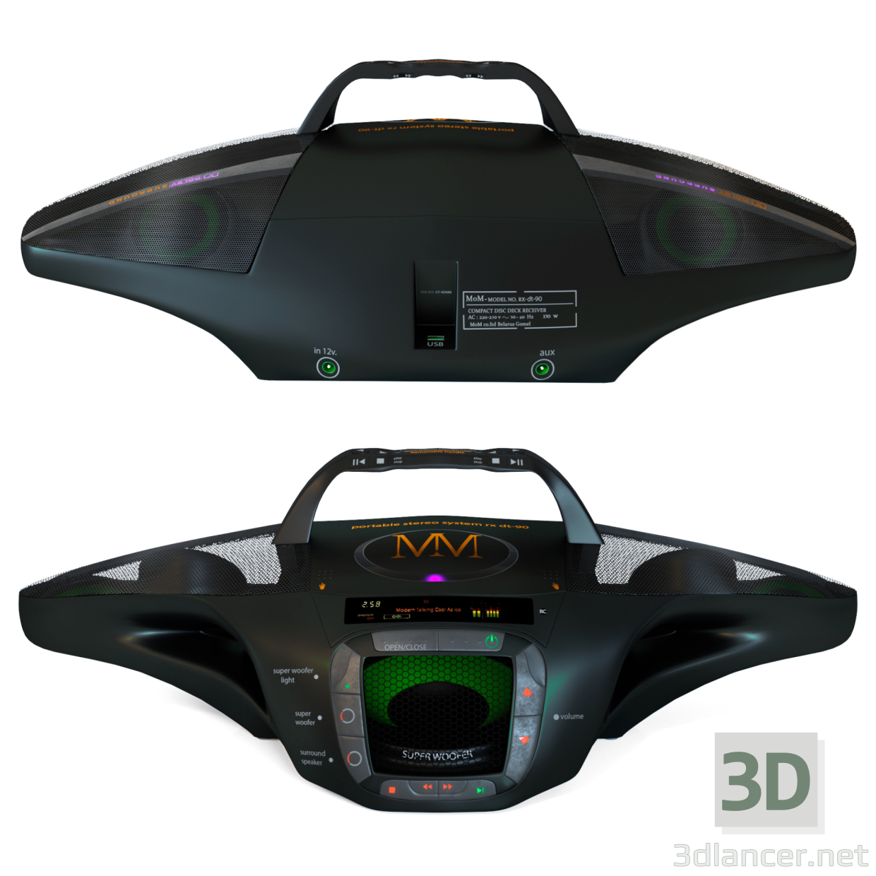 3d Audio system (my design) model buy - render