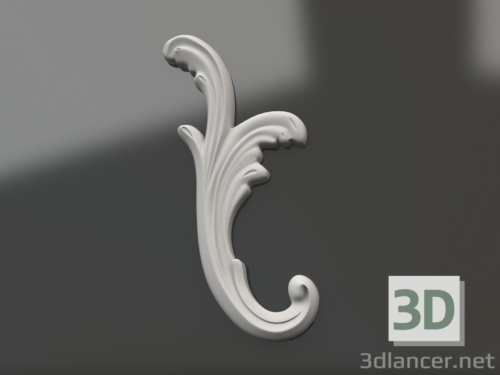 3d model Decorative plaster element DE 026 A (270x134x15) - preview