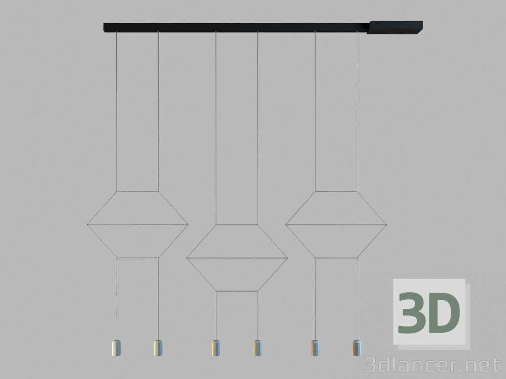 modèle 3D lampe suspendue 0325 - preview