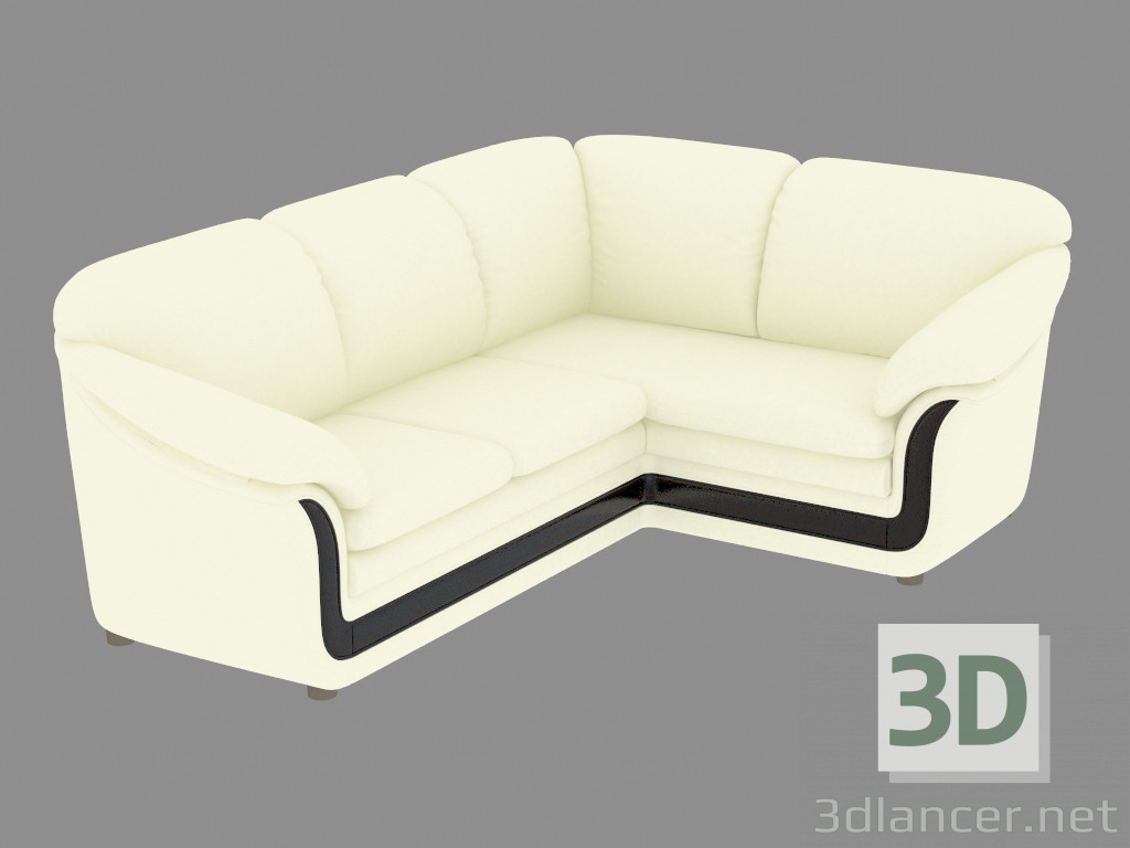 3d model Sofá cama de cuero esquina - vista previa