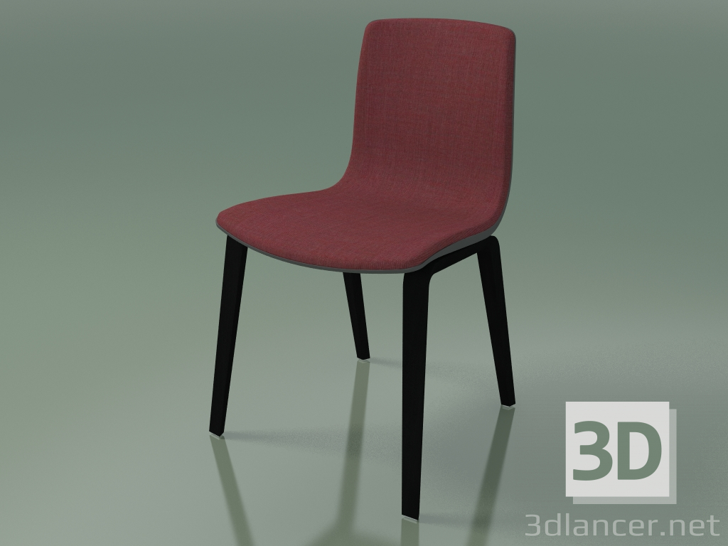 3D Modell Stuhl 3966 (4 Holzbeine, Polypropylen, Polster, schwarze Birke) - Vorschau
