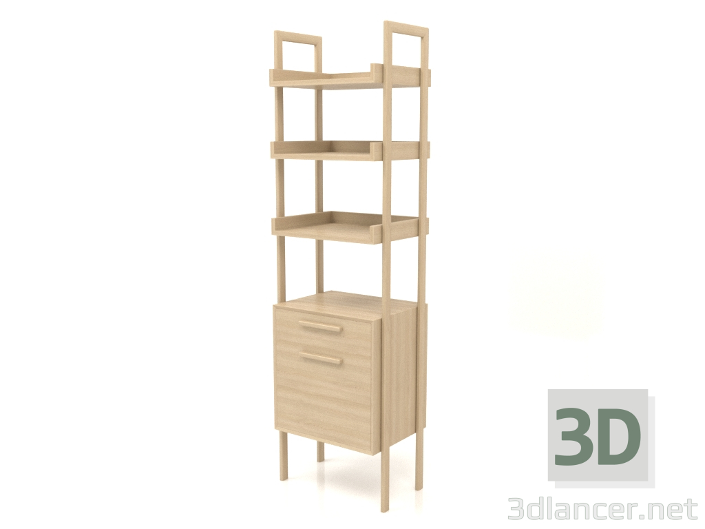 3d model Rack ST 03 (con mueble) (550x400x1900, blanco madera) - vista previa
