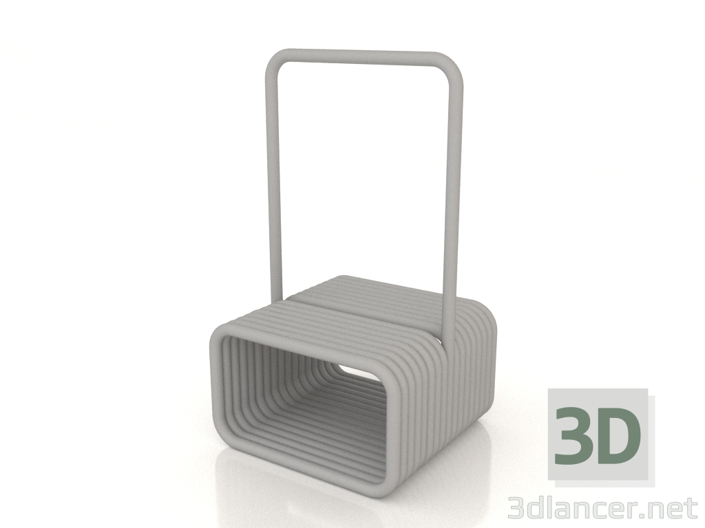 modello 3D Legno basso (grigio chiaro) - anteprima