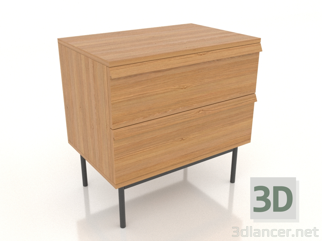 3d model Mesilla de noche STAND METAL 600x400 mm (roble natural) - vista previa