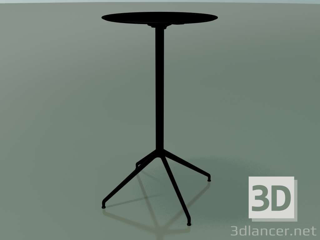 3D Modell Runder Tisch 5750 (H 103,5 - Ø59 cm, aufgeklappt, schwarz, V39) - Vorschau