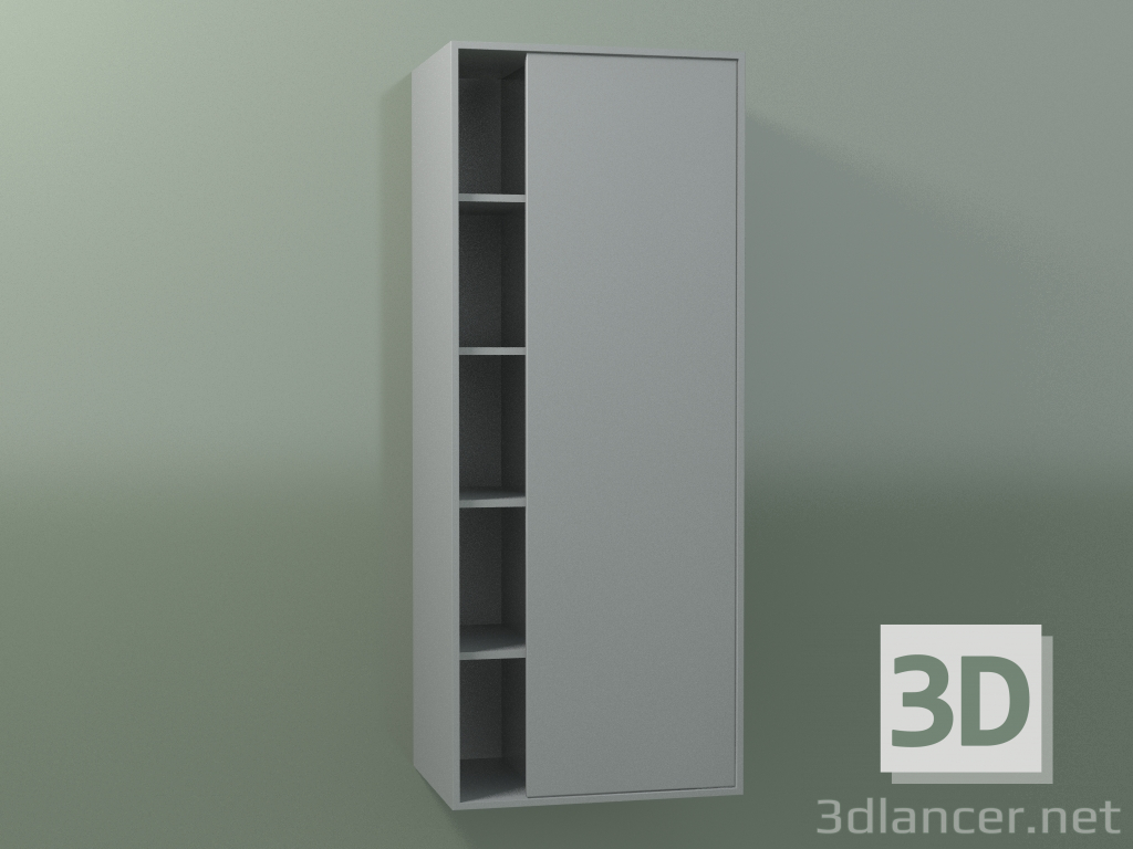 3D Modell Wandschrank mit 1 rechten Tür (8CUCDDD01, Silbergrau C35, L 48, P 36, H 120 cm) - Vorschau