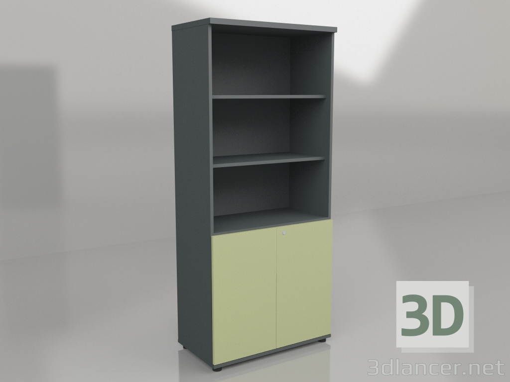 3D modeli Yarım kitaplık Standart A5404HZ (801x432x1833) - önizleme