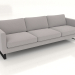 3d model 4-seater sofa (metal legs, fabric) - preview