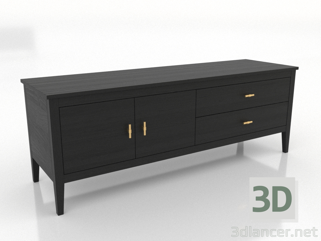 modello 3D Mobile TV 1 1500 mm (nero RAL 9005) - anteprima modello 3D Mobile TV 1 1500 mm (nero RAL 9005) - anteprima