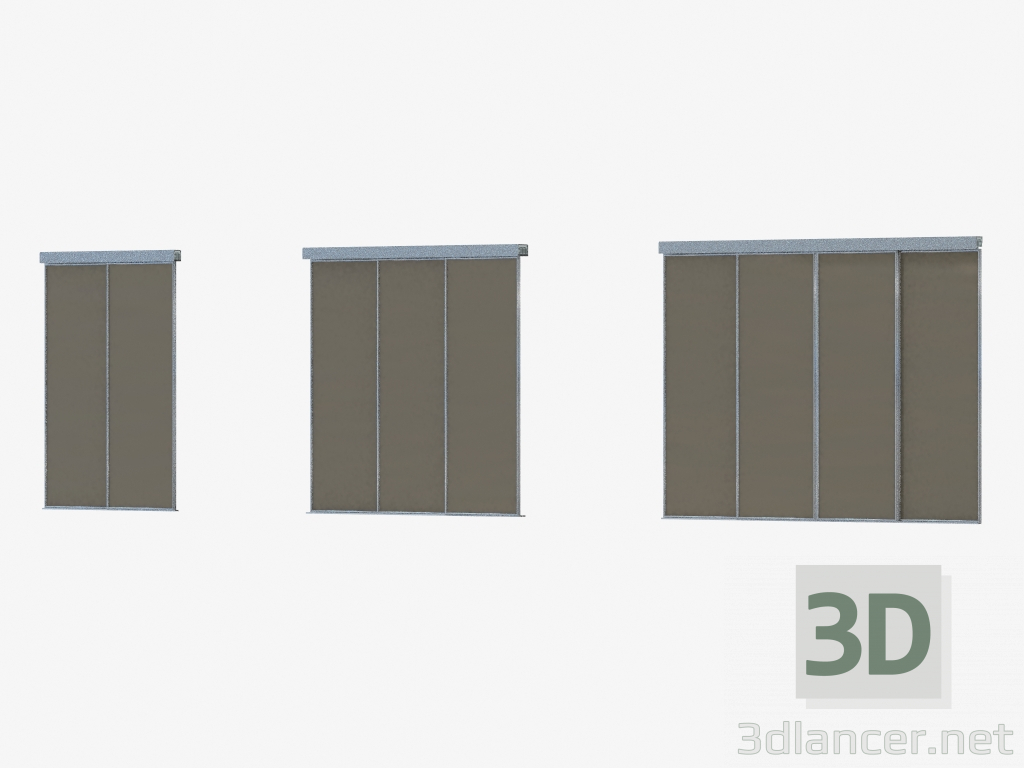 3d model Partición de interroom de A1 (plata negro brillante) - vista previa