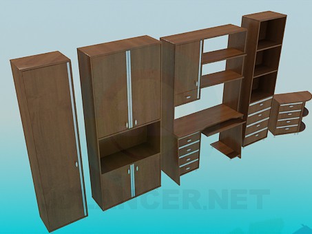 3d model Muebles para un estudio - vista previa