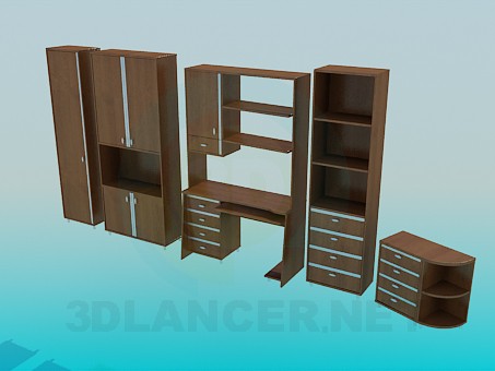 modelo 3D Muebles para un estudio - escuchar modelo 3D Muebles para un estudio - escuchar