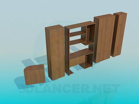 modelo 3D Muebles para un estudio - escuchar modelo 3D Muebles para un estudio - escuchar