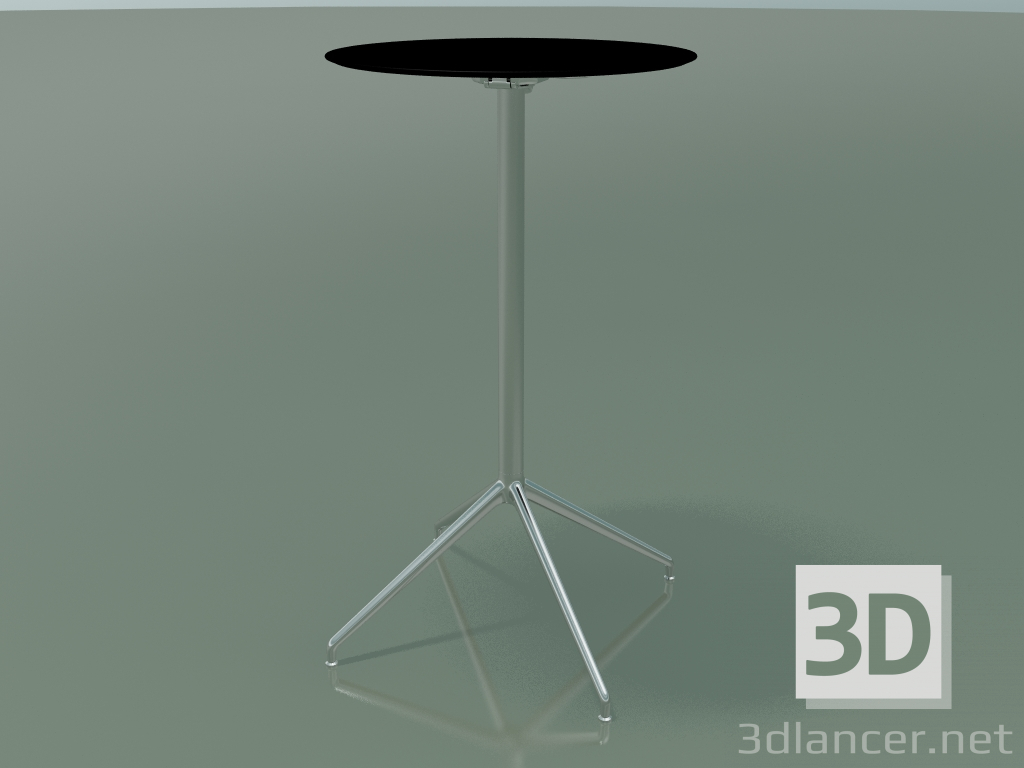 3D Modell Runder Tisch 5750 (H 103,5 - Ø59 cm, aufgeklappt, schwarz, LU1) - Vorschau