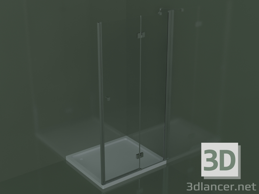 modello 3D Cabina doccia SN per piatti doccia incasso fino a 129 cm - anteprima