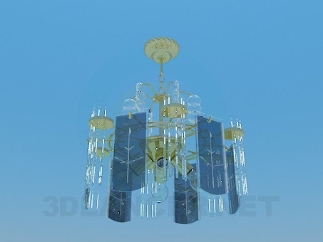 modelo 3D Candelabro decorado con placas de cristal mariposa real - escuchar modelo 3D Candelabro decorado con placas de cristal mariposa real - escuchar