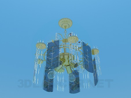 modelo 3D Candelabro decorado con placas de cristal mariposa real - escuchar modelo 3D Candelabro decorado con placas de cristal mariposa real - escuchar