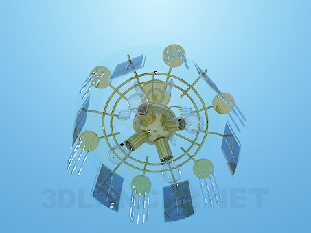 modelo 3D Candelabro decorado con placas de cristal mariposa real - escuchar modelo 3D Candelabro decorado con placas de cristal mariposa real - escuchar