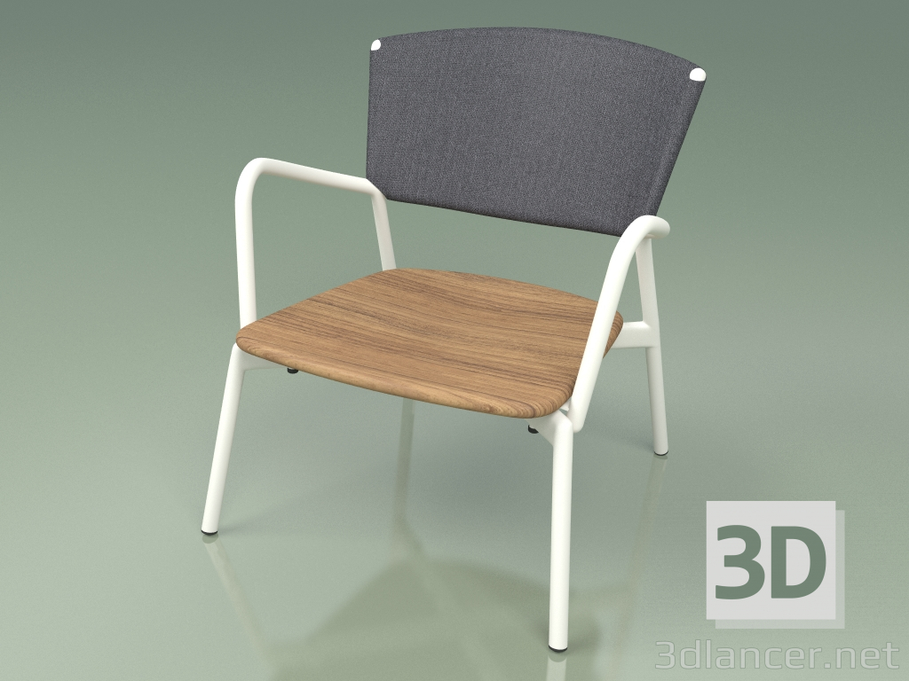 modello 3D Sedia 027 (Metallo Latte, Grigio Batyline) - anteprima