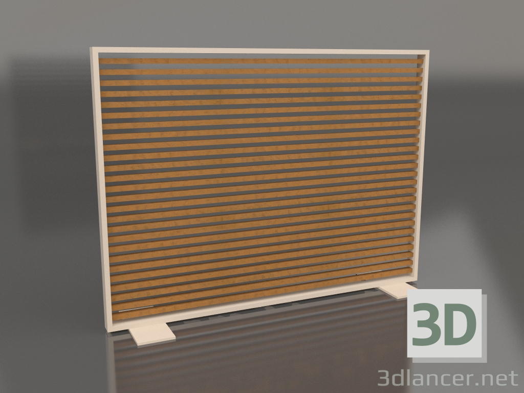 3d model Mampara de madera artificial y aluminio 150x110 (Roble dorado, Arena) - vista previa