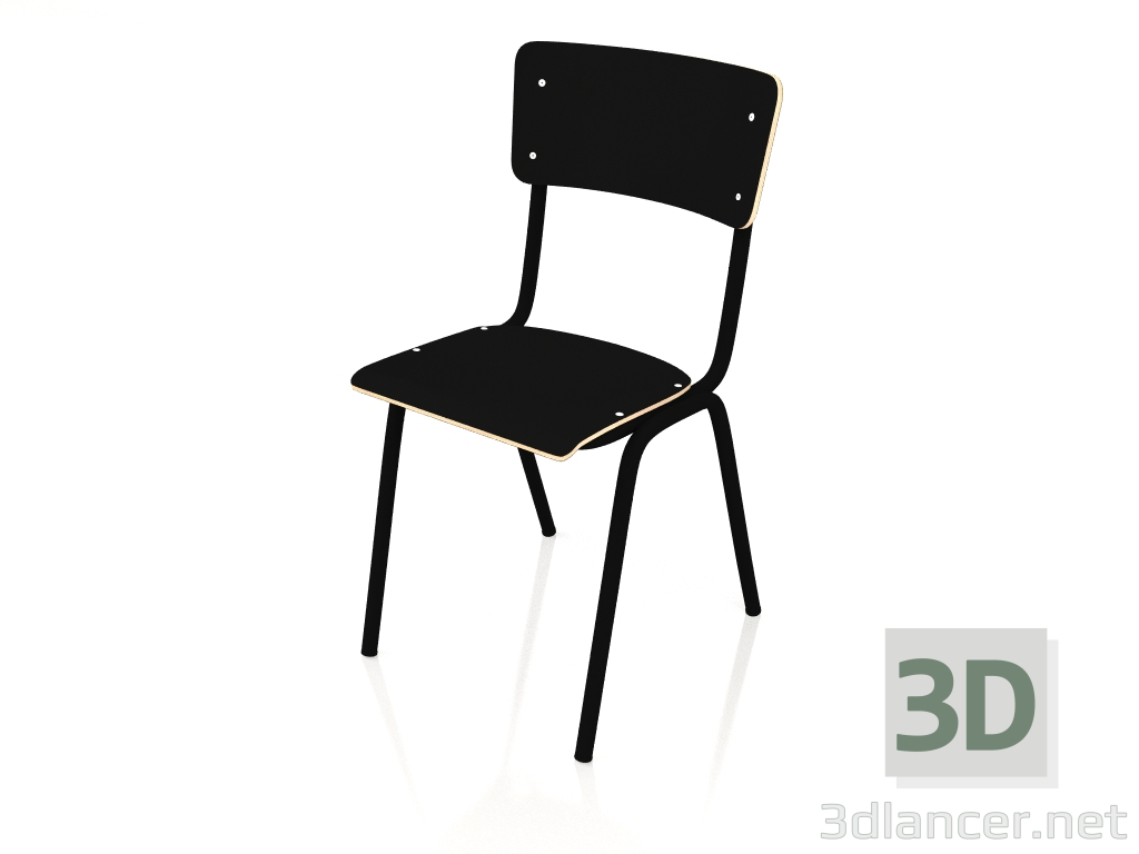 Modelo 3d Cadeira de Volta às Aulas HPL (Preta) - preview