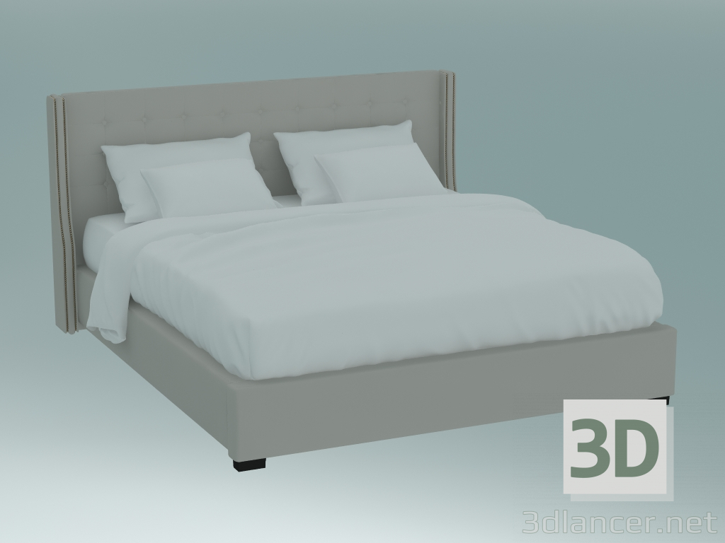 3D modeli Çift kişilik yatak Jarrow Düğmeleri - önizleme