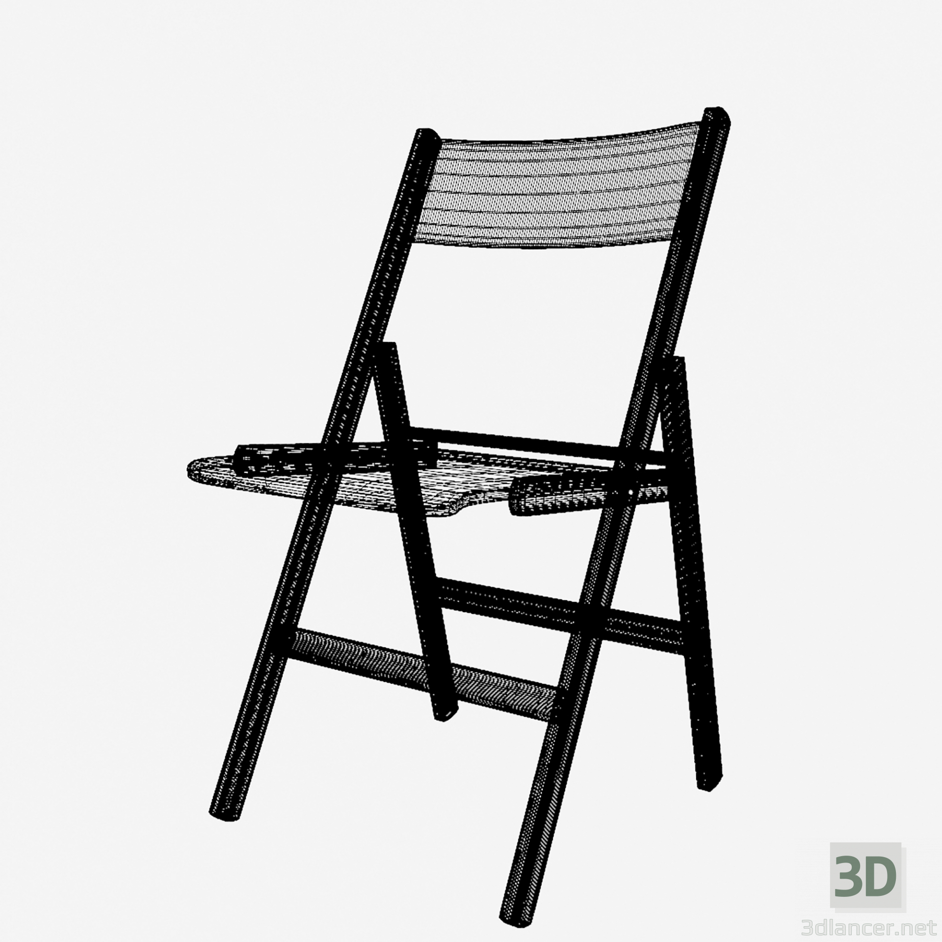 3 boyutlu model İskandinav tarzı katlanır sandalye 61502