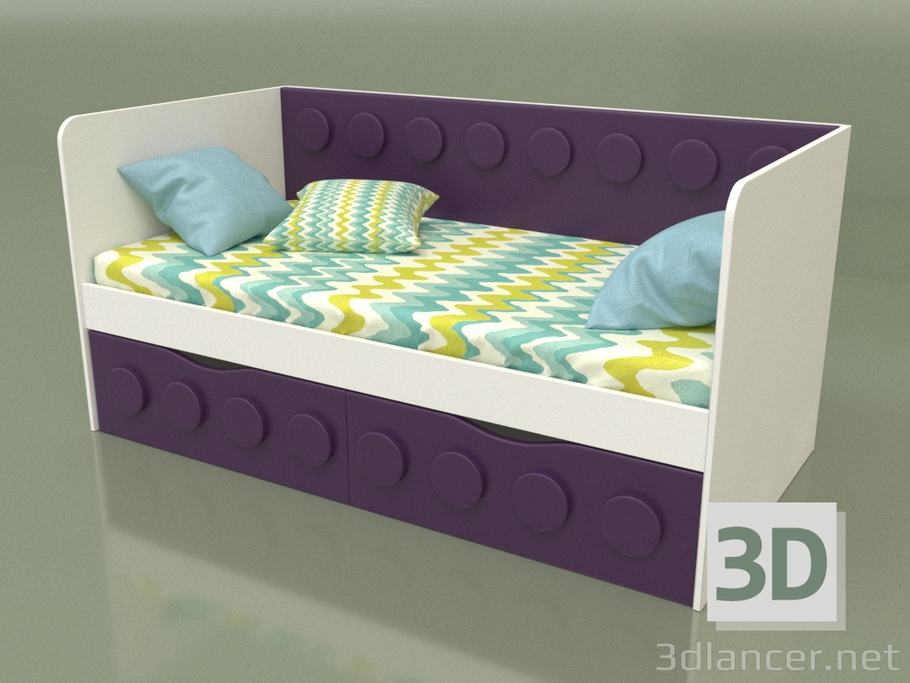 modello 3D Divano letto per bambini con 2 cassetti (Ametist) - anteprima