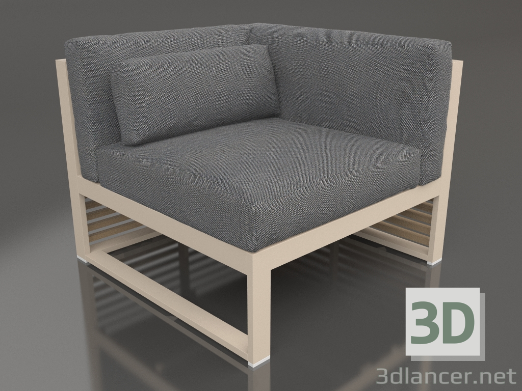 modèle 3D Canapé modulable, section 6 droite (Sable) - preview