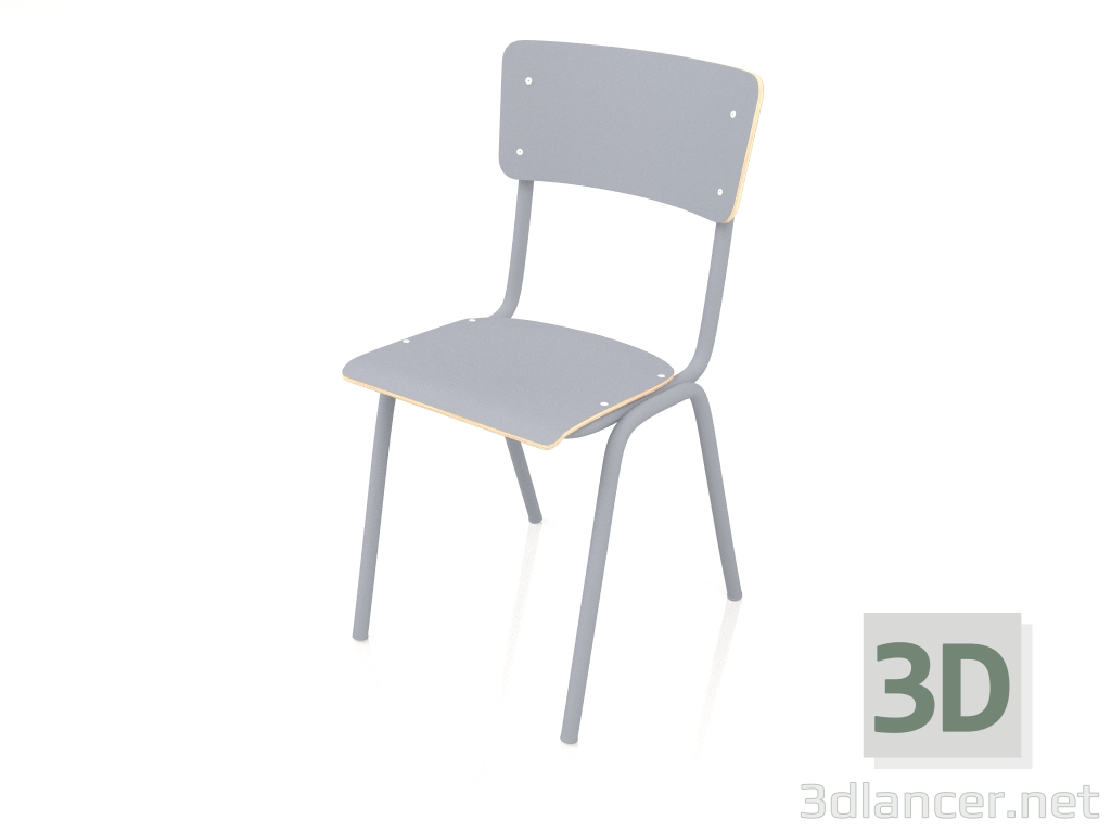 modello 3D Sedia Ritorno a Scuola HPL (Grigio) - anteprima