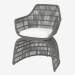 3d модель Кресло с плетеным низом (черное) – превью