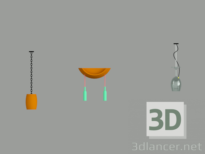 modèle 3D lustre pour la cave - preview