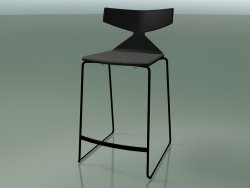 Stackable Bar Stool 3712 (with cushion, Black, V39)