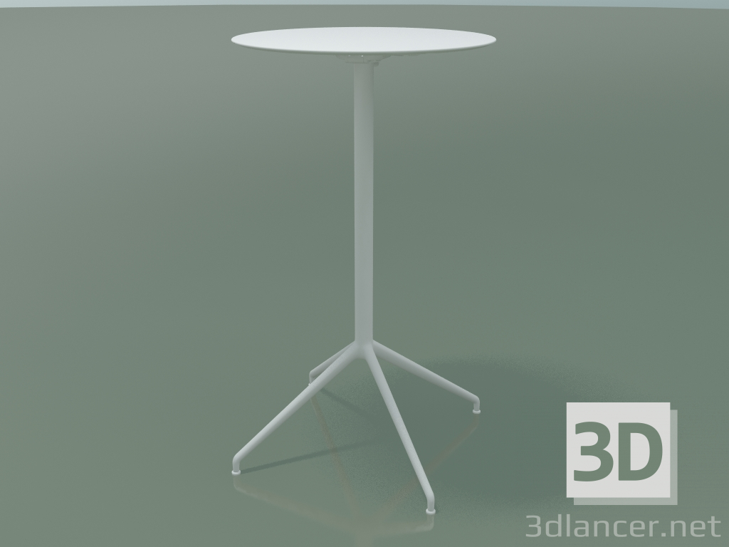 3D Modell Runder Tisch 5750 (H 103,5 - Ø 59 cm, entfaltet, weiß, V12) - Vorschau