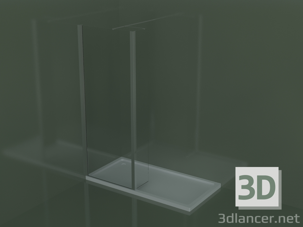 3d model Panel fijo SK + SZ para plato de ducha empotrado o de esquina - vista previa