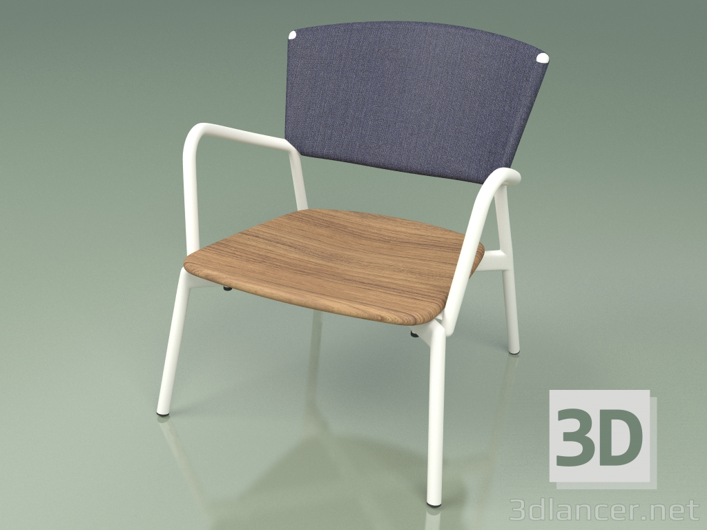 modèle 3D Chaise 027 (Métal Lait, Batyline Bleu) - preview