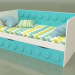 modèle 3D Canapé-lit pour enfants avec 2 tiroirs (Aqua) - preview