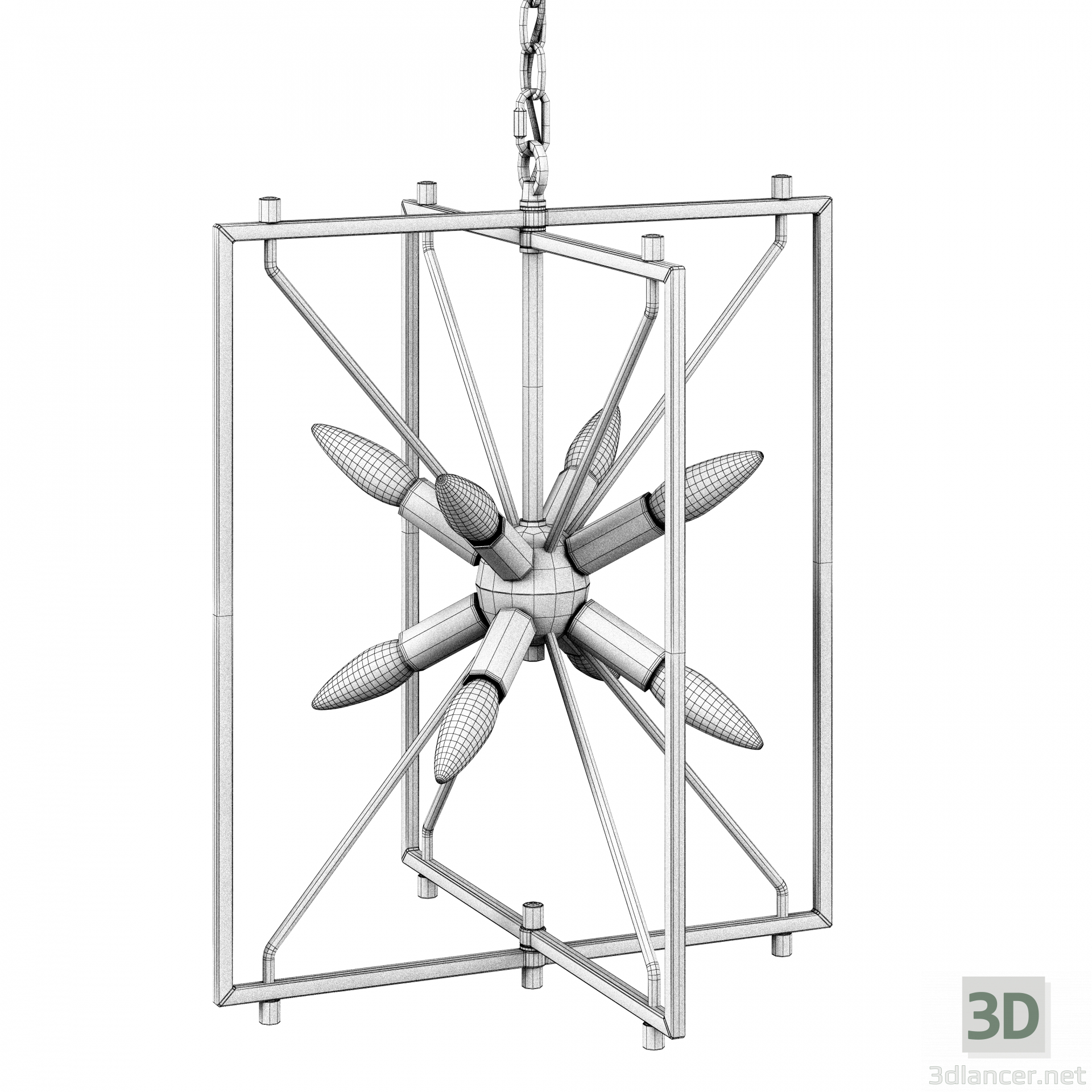 3d Marval Geometric Chandelier model buy - render