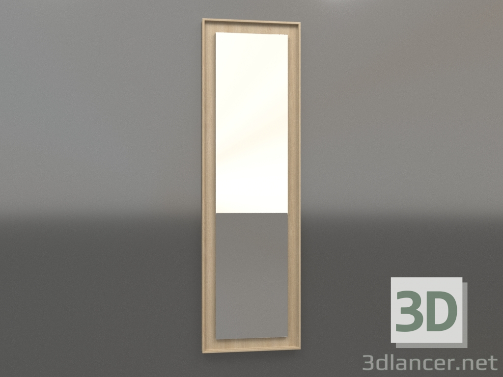 modello 3D Specchio ZL 18 (450x1500, legno bianco) - anteprima