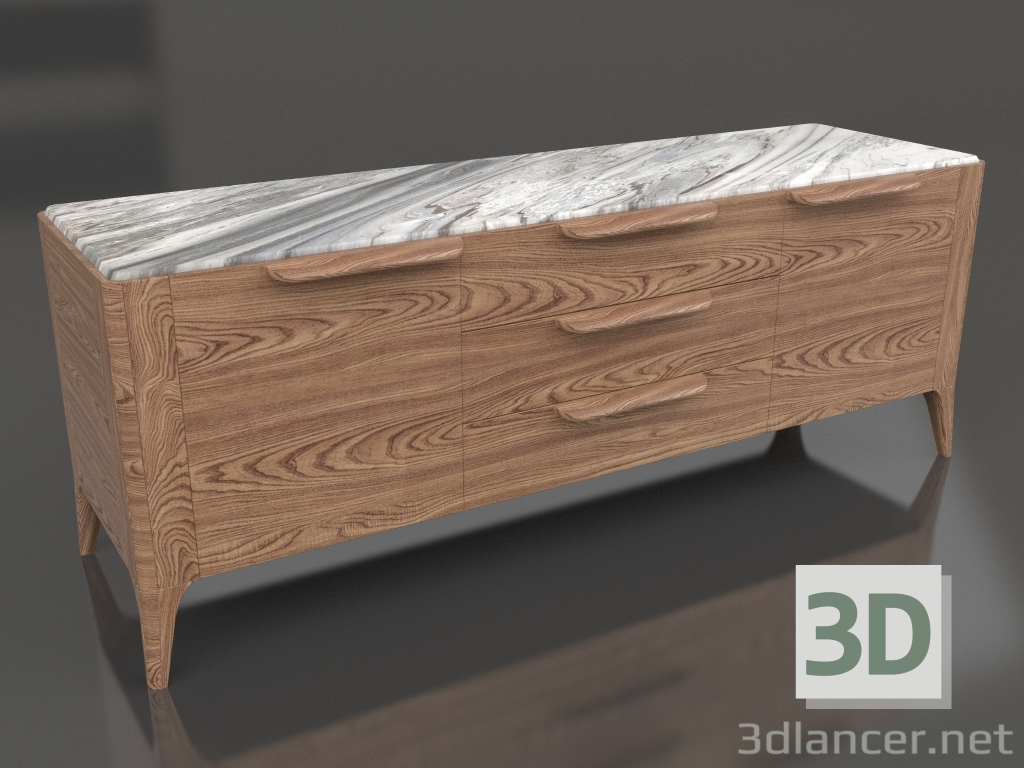 3d model TV stand (Walnut) - preview