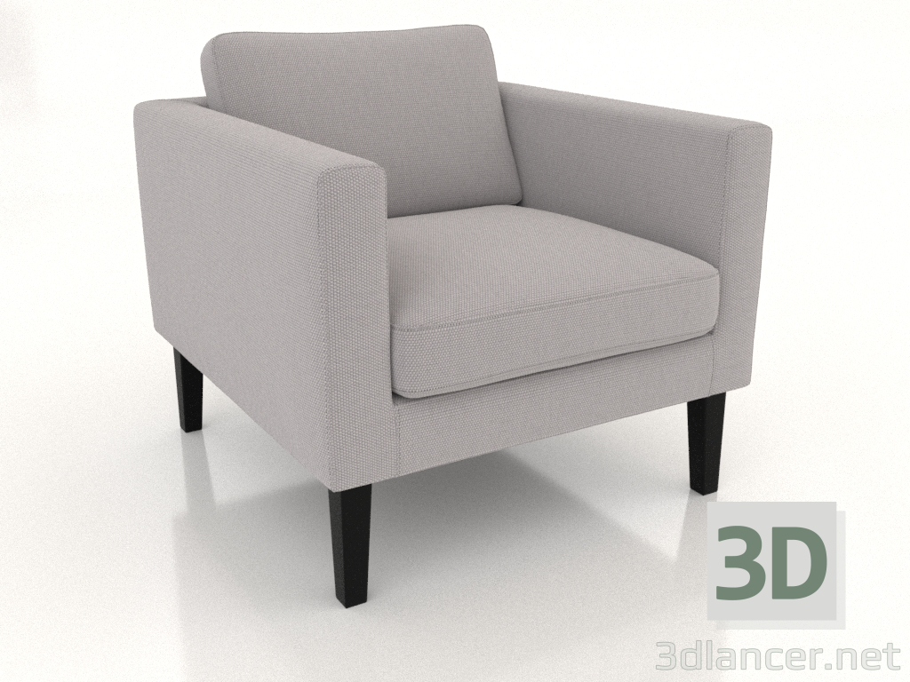 3d model Armchair (high legs, fabric) - preview