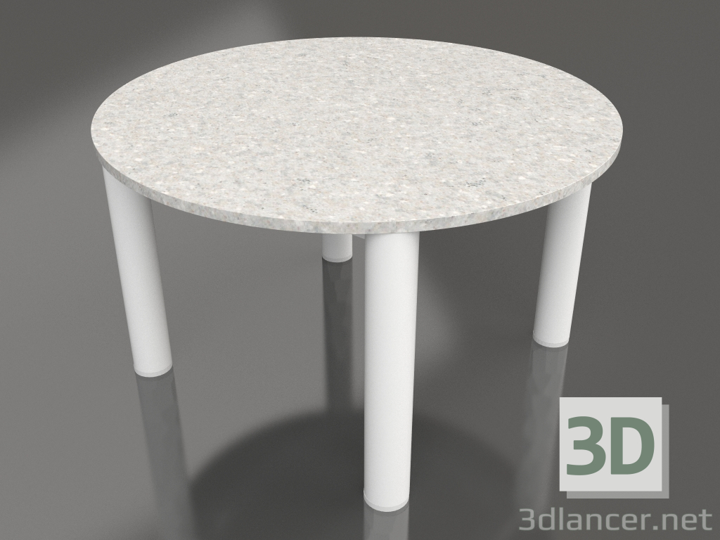 modello 3D Tavolino P 60 (Bianco, DEKTON Sirocco) - anteprima