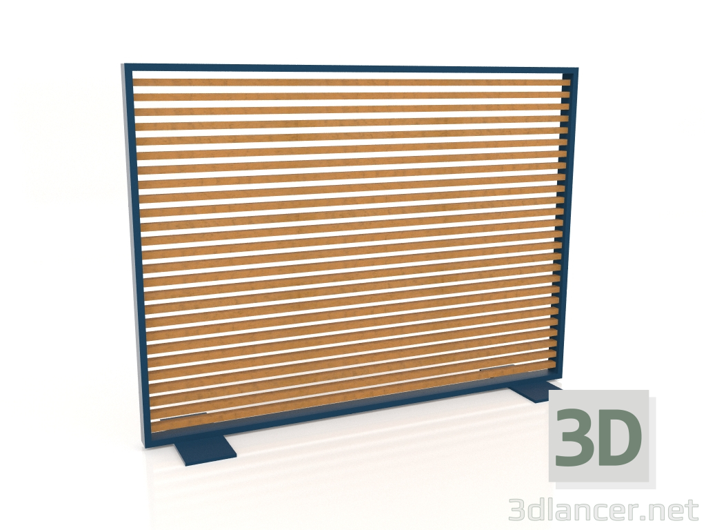 modello 3D Parete divisoria in legno artificiale e alluminio 150x110 (Roble golden, Grigio blu) - anteprima