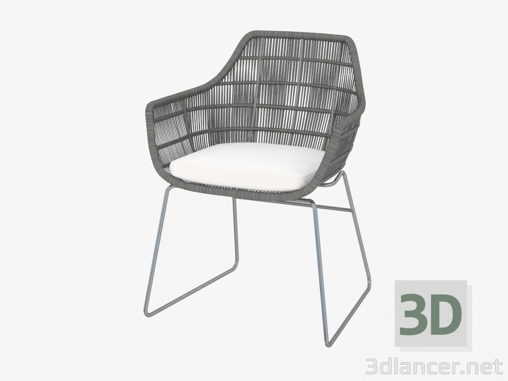 3 डी मॉडल धातु के पैरों के साथ कुर्सी (काला) - पूर्वावलोकन