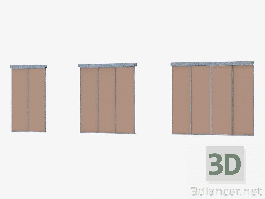 3d model Interroom partition A1 (silver bronza light) - preview