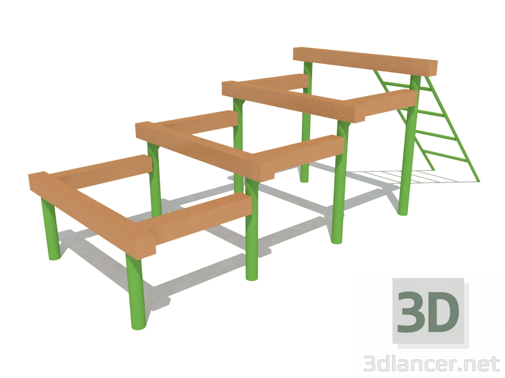 3d model Obstacle course (destroyed staircase) (7831) - preview